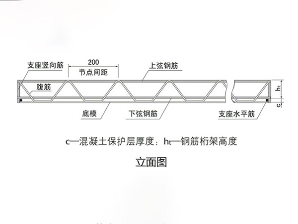 鋼筋桁架樓承板立面圖